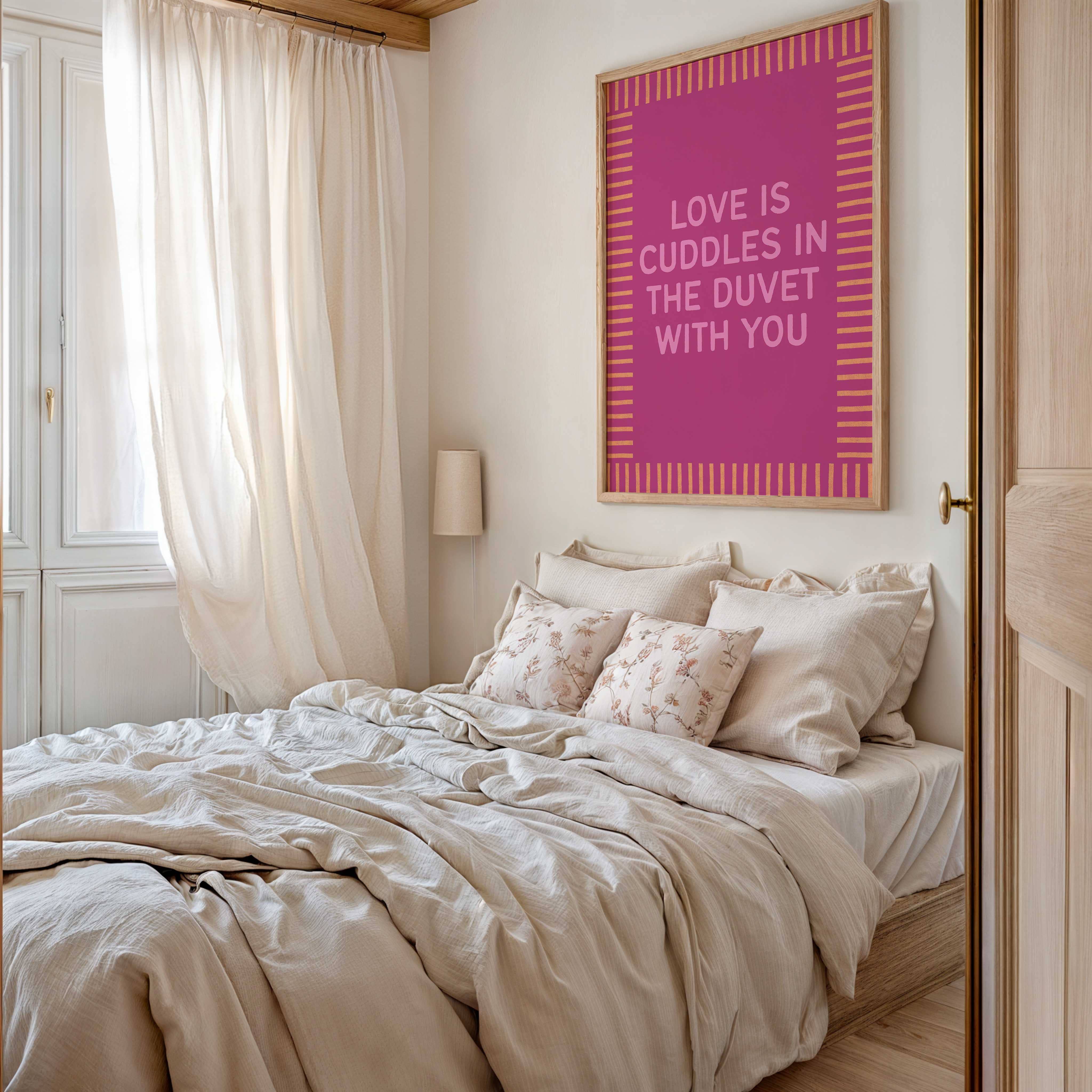 D'LUXE PRINTS - Wholesale Art Print - Love Is Cuddles in the Duvet Print4