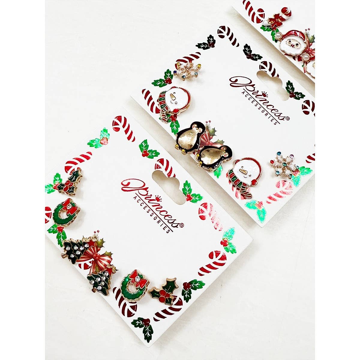 MIX COLOR Cute Christmas Theme Sparkly Earrings for wholesale on Faire6
