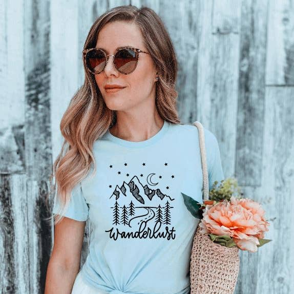 Wanderlust Graphic Tee #143 for wholesale by Tron Tron Graphic Wear