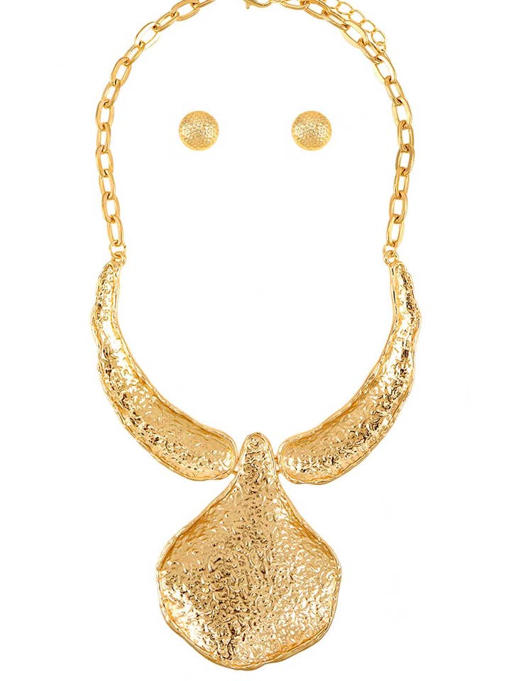 Geometric Metal Accent Chain Necklace Set 95 for wholesale by anbfashion