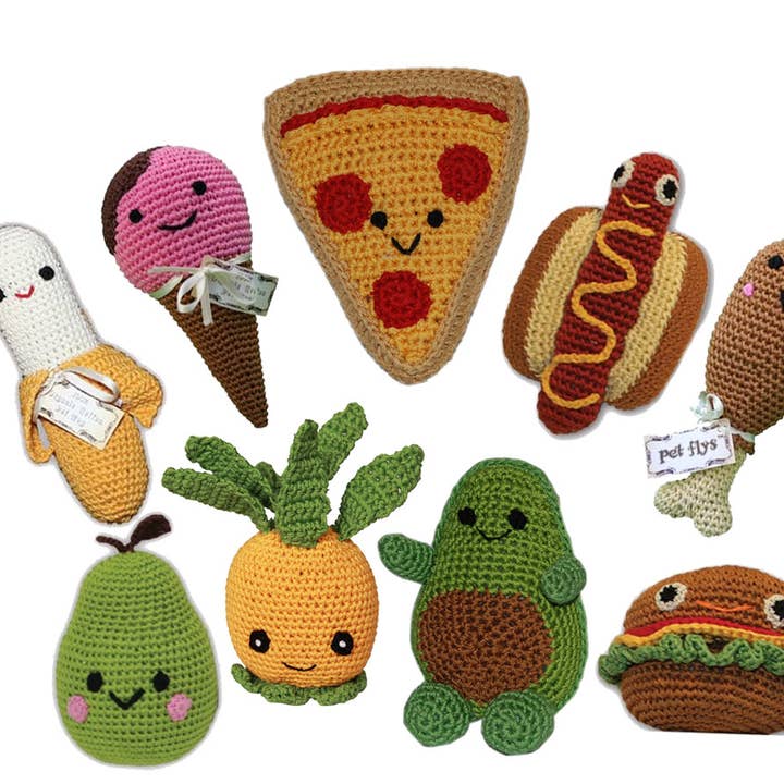 Mirage Pet Products - Wholesale Pet Toy - Dog - Knit Knack Food Collection Organic Cotton Dog Toys3