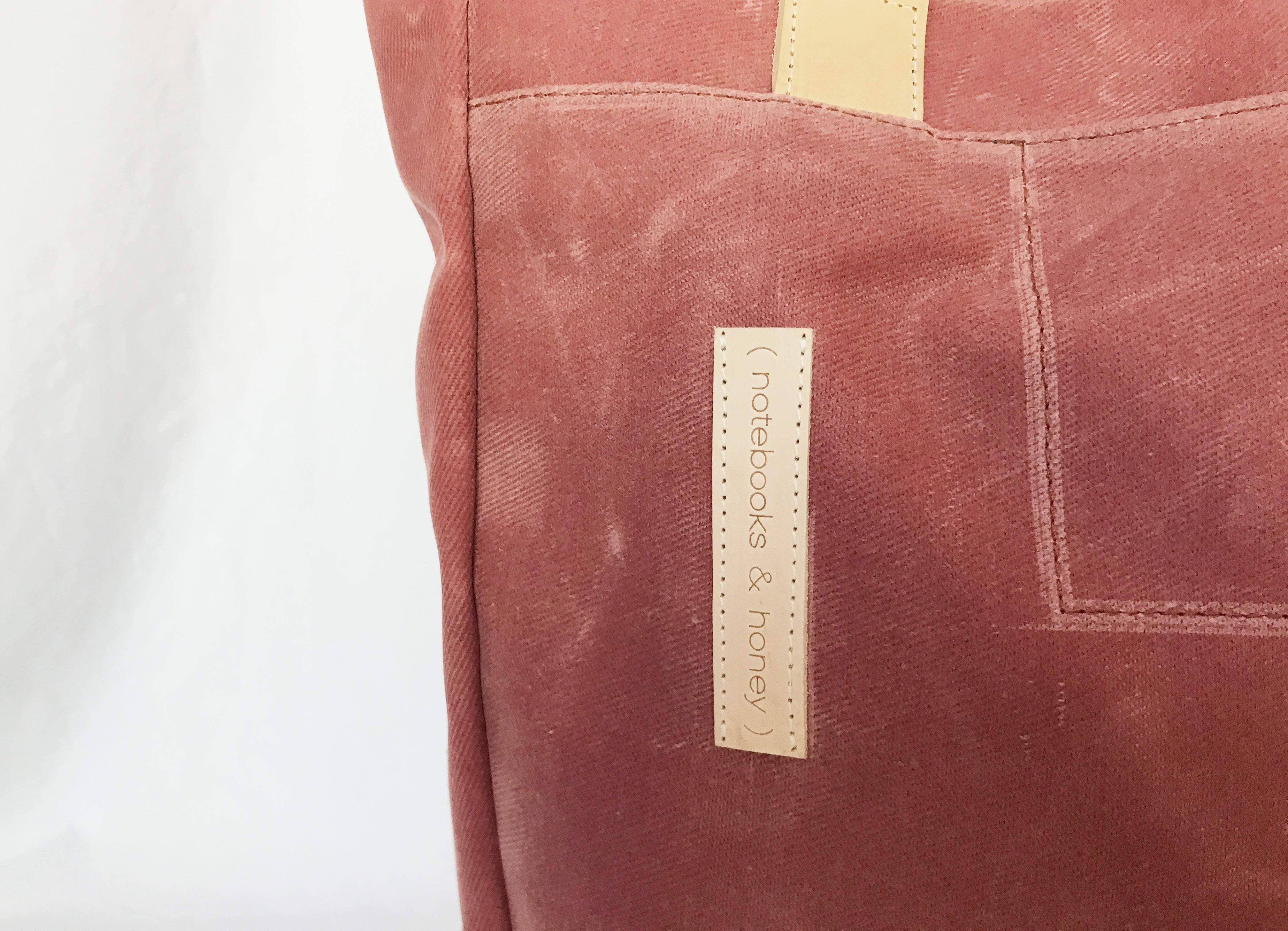 Notebooks & Honey - Wholesale Tote Bag - Women's - The Rebel Gal _ Mauve Pink Waxed Canvas Carryall Tote Bag 2