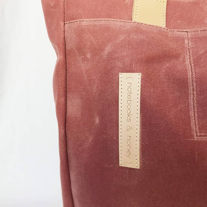 Notebooks & Honey - Wholesale Tote Bag - Women's - The Rebel Gal _ Mauve Pink Waxed Canvas Carryall Tote Bag 2
