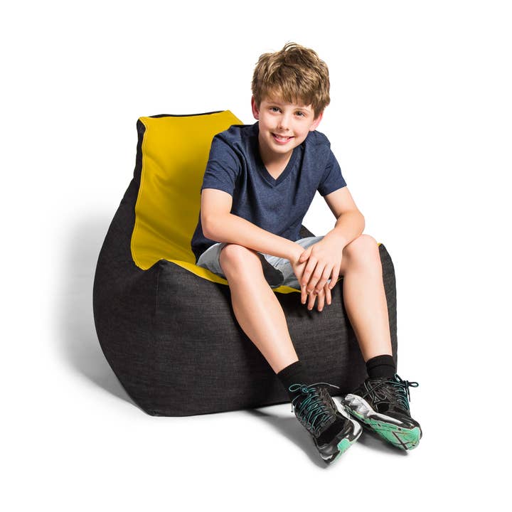 LuvU - Wholesale Chair - Jaxx Pixel Gamer Bean Bag Chair, Premium Vinyl / Dark Denim38