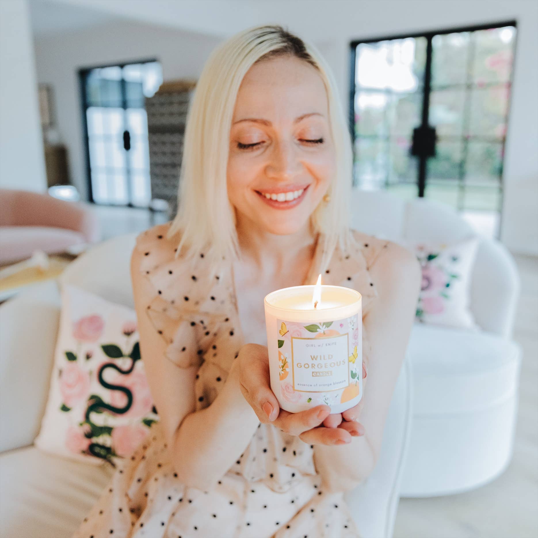 Girl w/ Knife - Wholesale Jar/Filled Candle - Wild Gorgeous Candle - Essence of Orange Blossom (soy coco)3