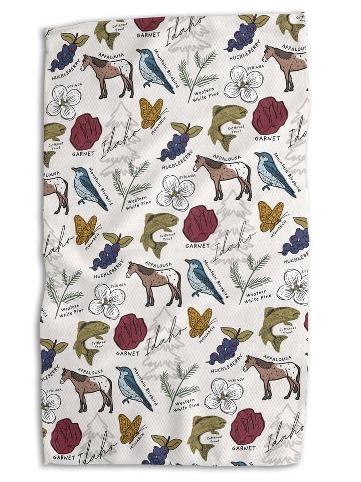 Idaho State Symbols 18x30 Work-Harder Double-Sided Towel for wholesale by Absorb-Lumen
