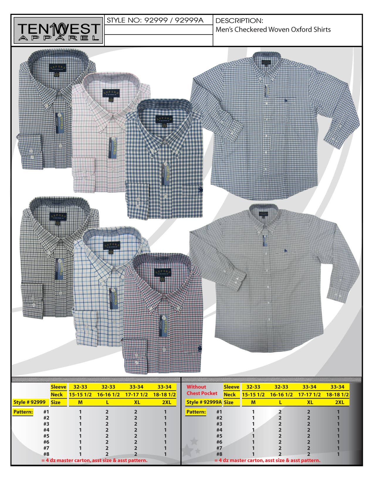 Ten West Apparel - Vendita all'ingrosso Camicia button down - Uomo - Guayabera l/s da uomo0