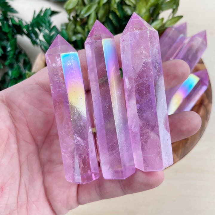 Ewelina Pas Jewelry - Wholesale Spiritual Stone/Crystal - 2.5-3inch Pink Aura Crystal Quartz Point