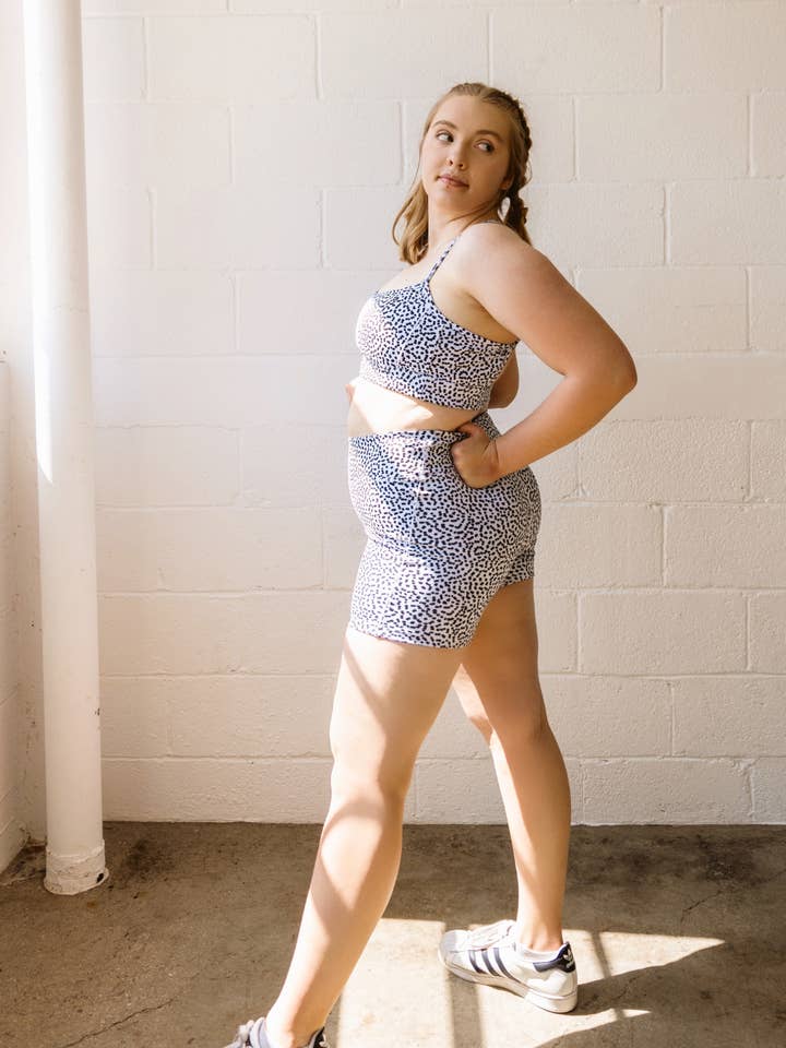 Asana Shorts - White Chatter for wholesale by Kosha Fit