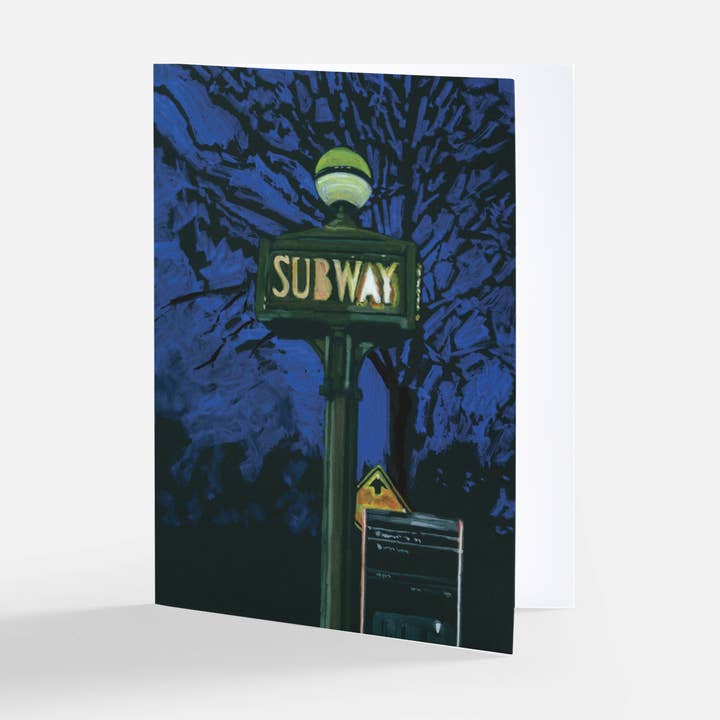 Art By Francis - Wholesale Everyday Greeting Card - Notecards - Subway Sign (4-pack)0