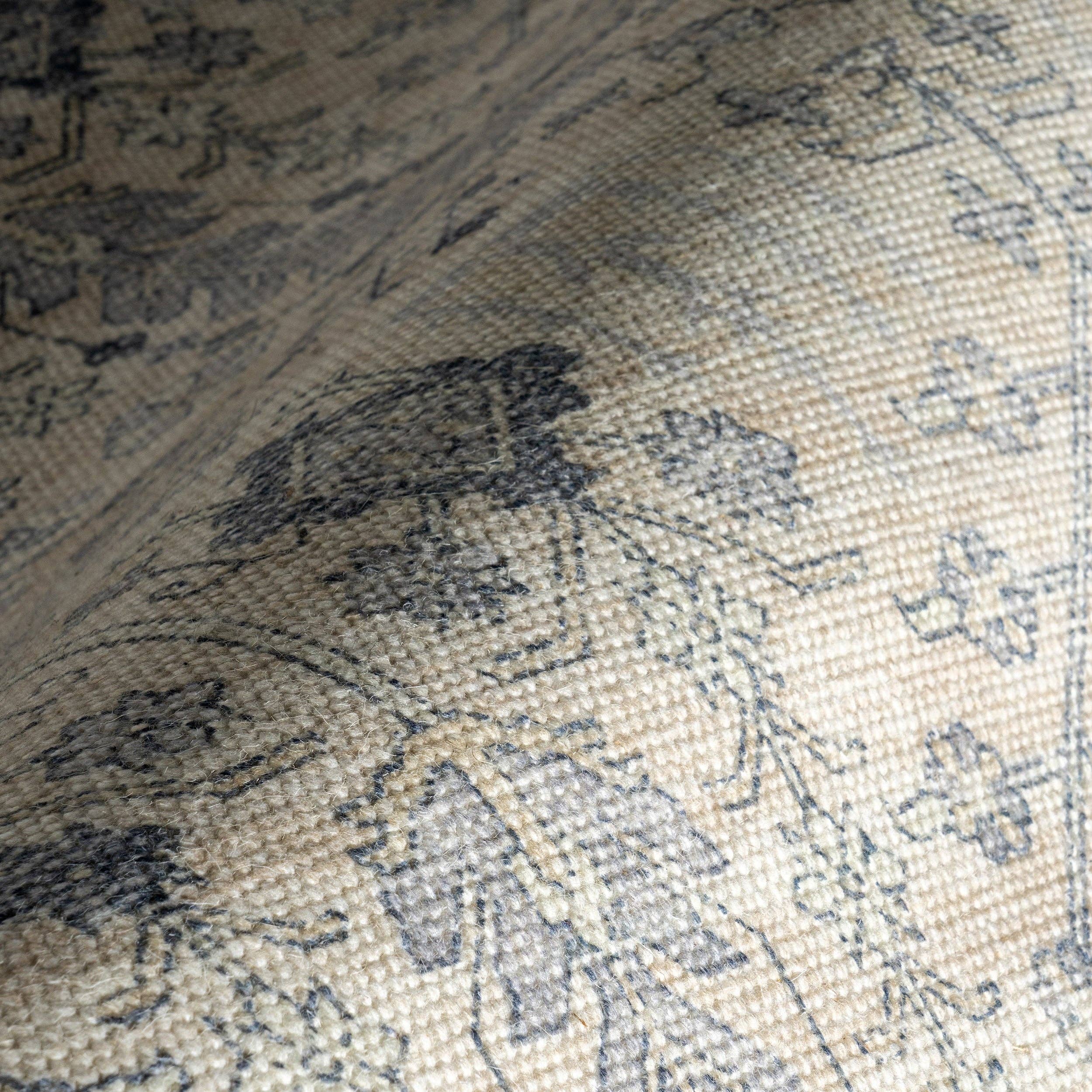 Slate Blue Flora Wool and Cotton Area Rug for wholesale on Faire4