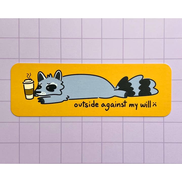 Homebody Raccoon Bookmark for wholesale by 2Birds1Pencil Illustrations