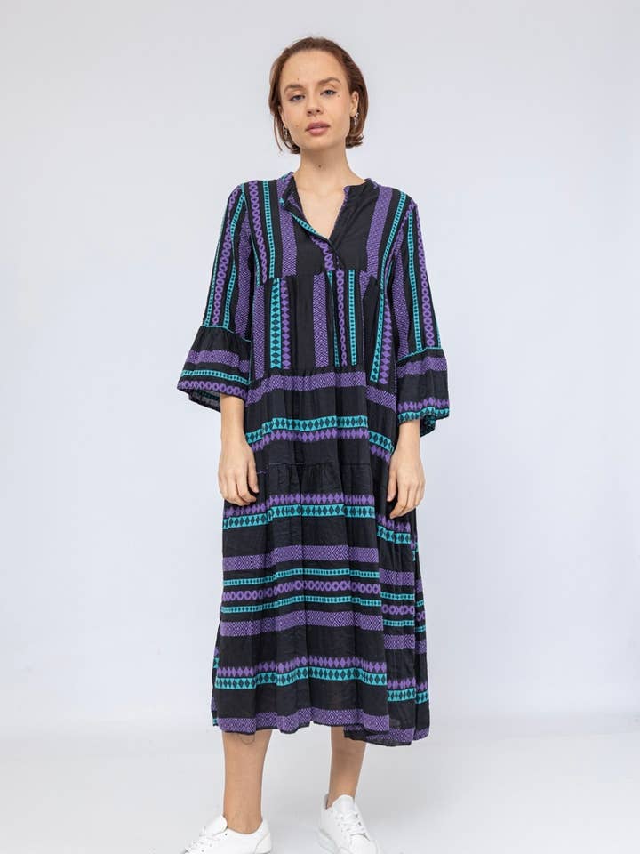 VESTIDO 48530 ROXO por atacado de LINEN & COTTON HOUSE