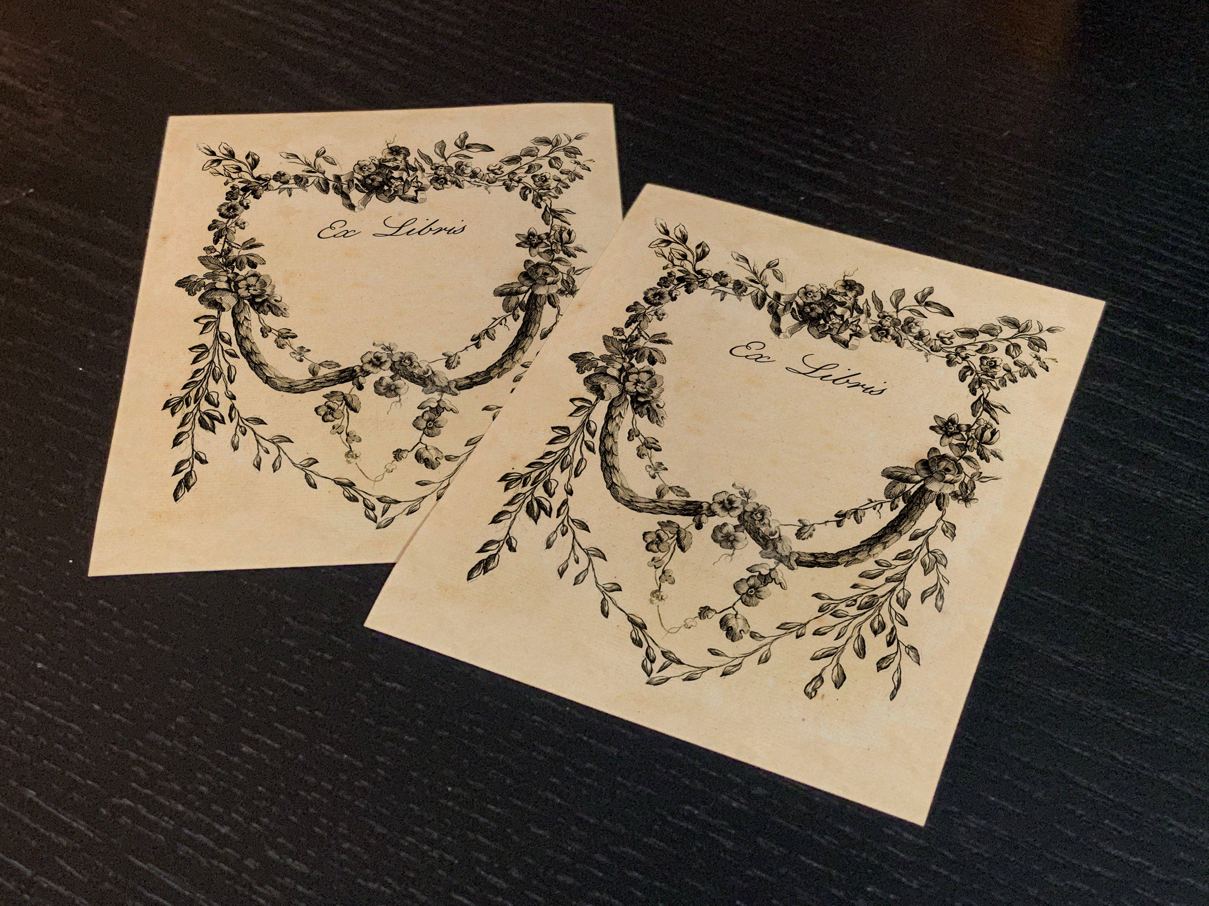 Ebon et Noir LLC - Wholesale Book Plate - French Label, Gummed Paper Ex-Libris Bookplates0