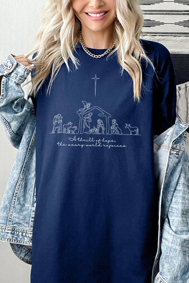 COLORBEAR - Wholesale T-Shirt (Graphic) - Unisex - A Thrill of Hope Nativity Graphic Heavyweight Tee11