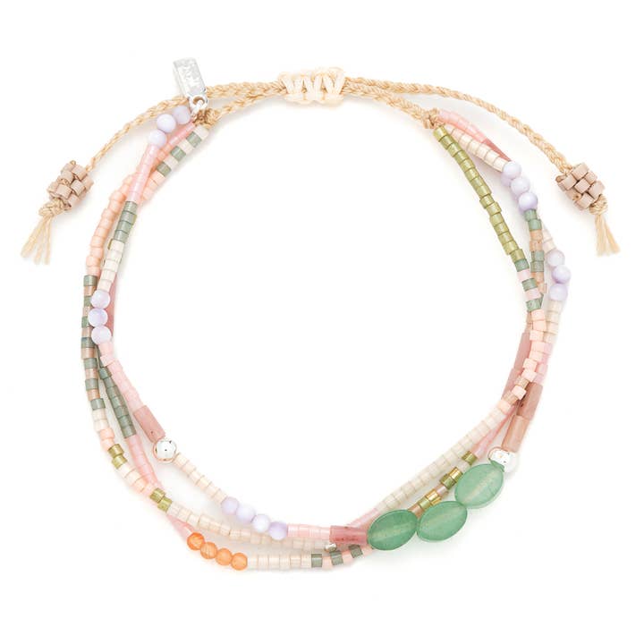 Scout Curated Wears - Wholesale Beaded Bracelet - Mixed Media Bracelet - Optimism/Green Aventurine/Silver