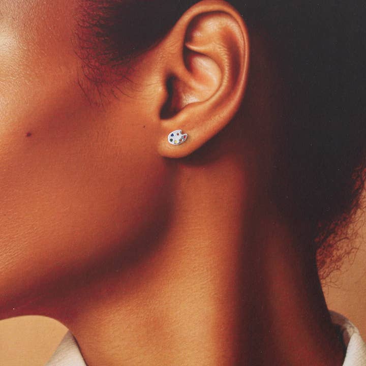Attic creations – wholesale Stud/post earrings – TT71003 THE ARTIST Painter Palette Earrings3