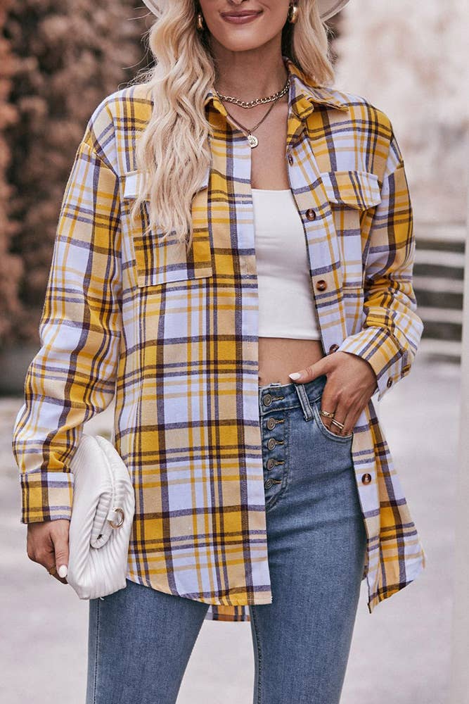 Comely Fashion - Wholesale Button Down Shirt - Women's - Women Plaid Blouse Buttoned Fall Sesaon Shirt CF-MD0746