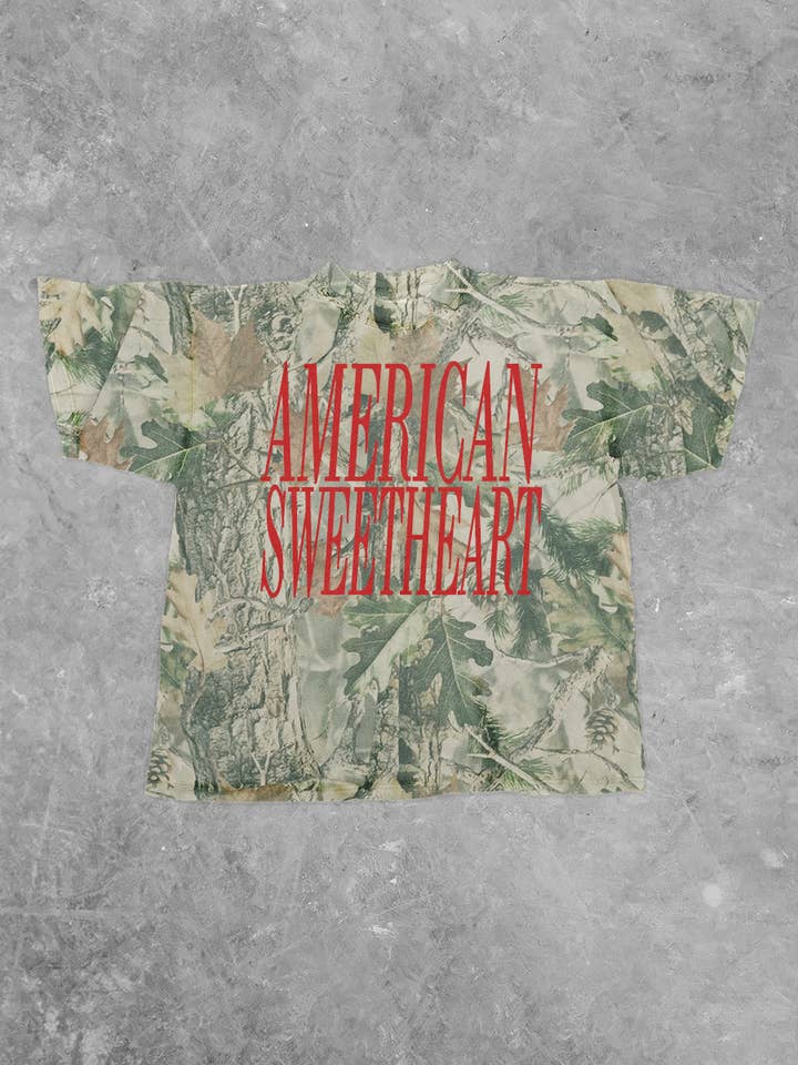 American Sweetheart, Camo Western Boxy Cotton TShirt for wholesale by The Clandestine Underground
