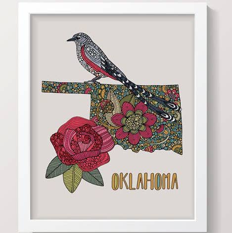 Valentina Harper - Wholesale Art Print - Oklahoma State Map0