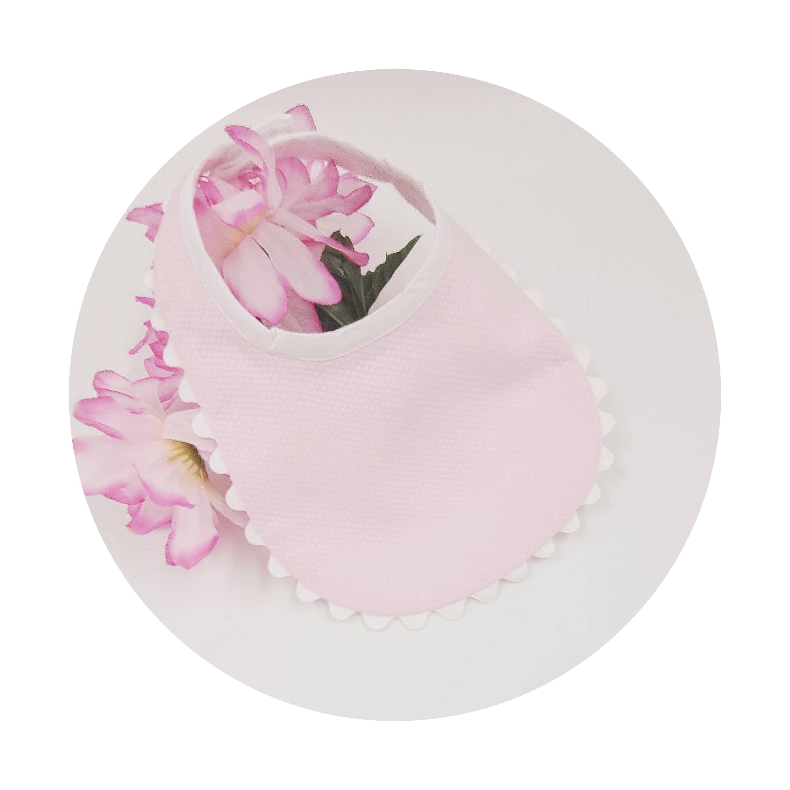 THE ROYALTY COLLECTION - Wholesale Slabbetje - Baby - Roze katoenen piqué-collectie met bies10