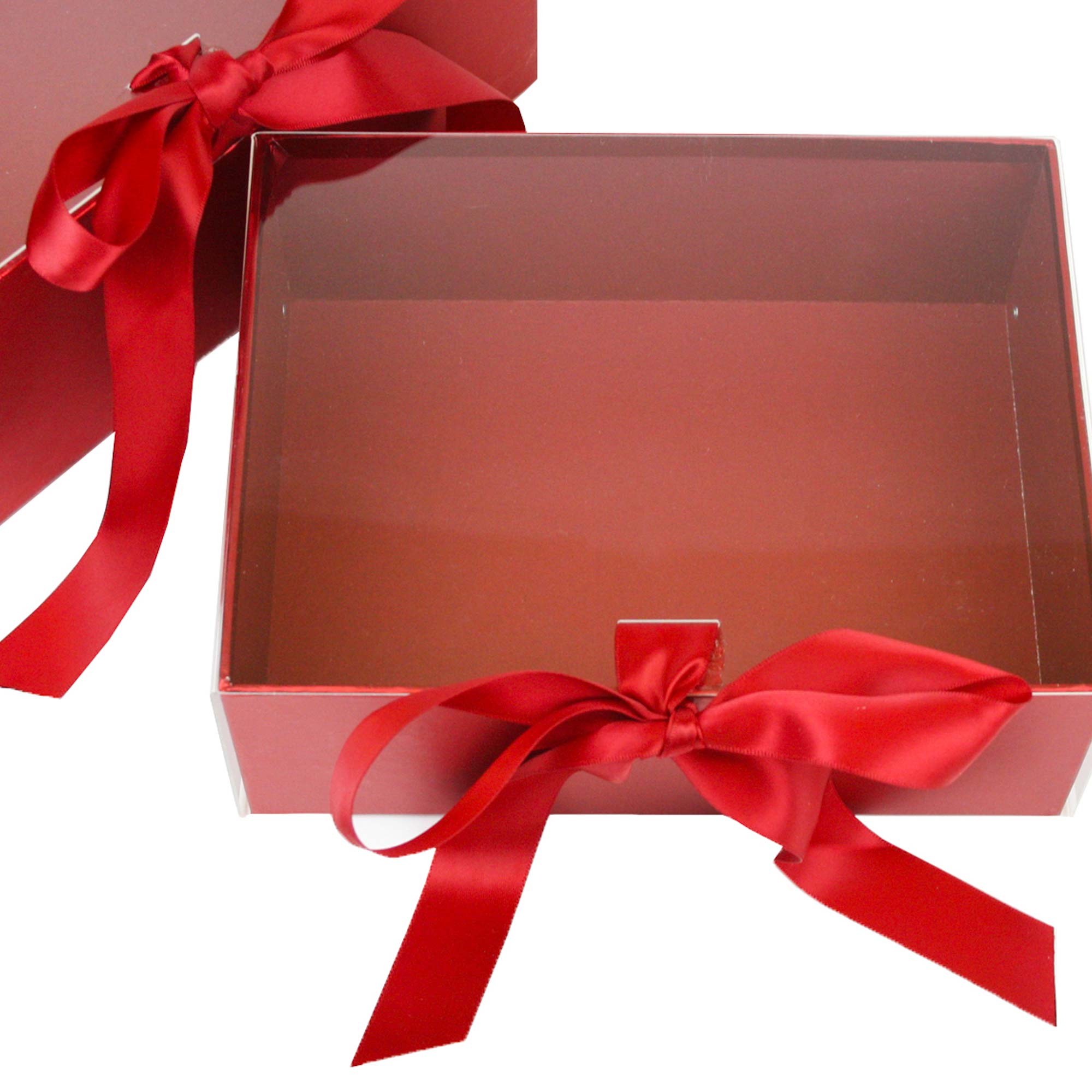 Emartbuy – Großhandel Geschenkboxen – Elegante Geschenkbox mit Klarsichtdeckel und Schleife für besondere Anlässe - 2er-Set20