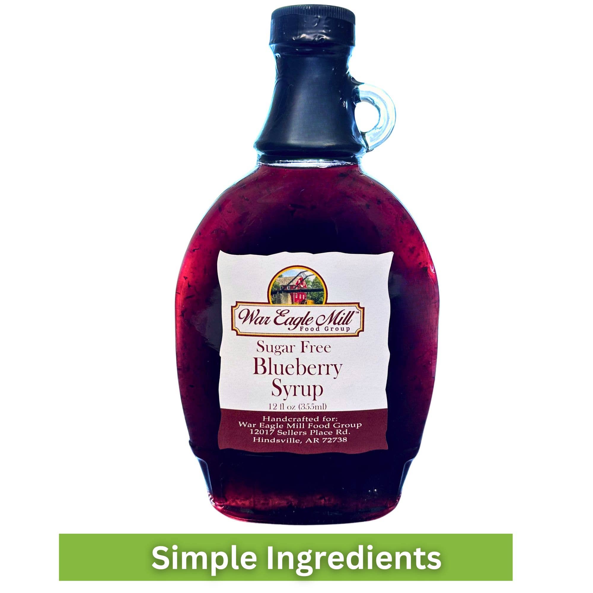War Eagle Mill Food Group - Wholesale Flavored Syrup - Sugar Free Blueberry Syrup, 12 fl oz Bottle0