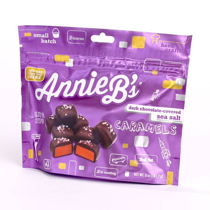 Annie B's - Wholesale Chocolate Covered Sweets - Chocolate Covered Sea Salt Caramel Pouch0