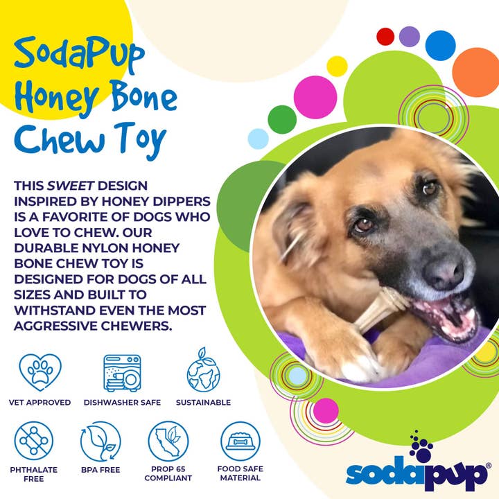 SodaPup Dog Toys – wholesale Tuggleksak för hund - Hund – Honey Bone nylonben för hundar från SodaPup Dog Toys2
