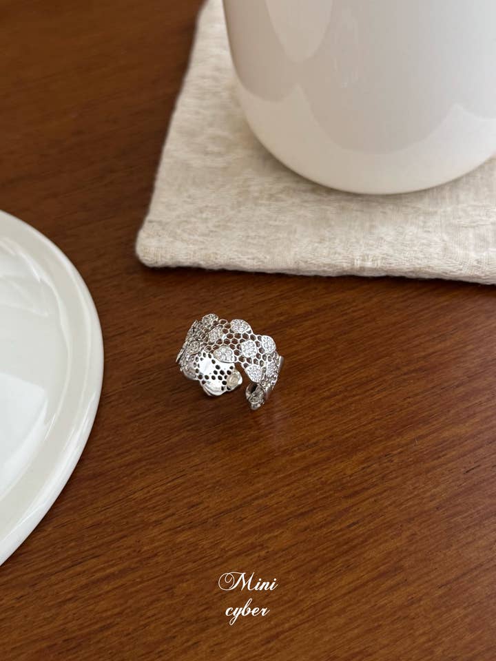 Honeycomb Sølvring for engroshandel hos MINICYBER STUDIO