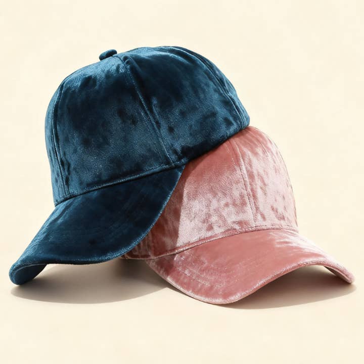 LUXURY VELVET BASEBALL CAP_CWAH05069 for wholesale by DOUBLJU