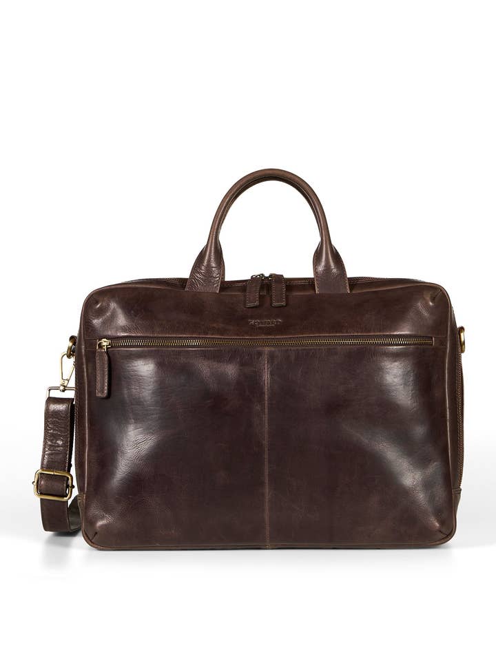 Laptop Bag Frank Dark Brown for wholesale by Howard London