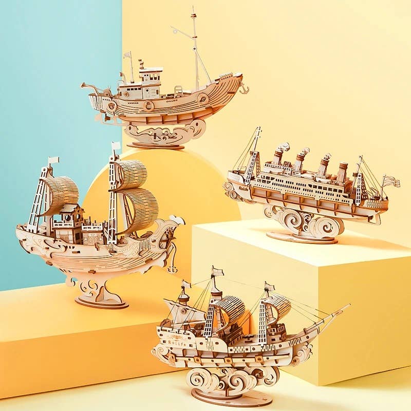 Hands Craft - Wholesale Puzzle - Kids - 3D Laser Cut Wooden Puzzle: Sailing Ship7