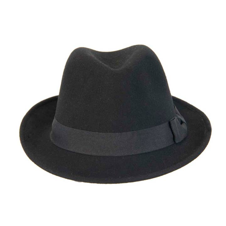 Max Alexander by Cupids Millinery Melbourne - Wholesale Fedora - Men's - Black Fedora Felt Blues Brothers Homburg Hat