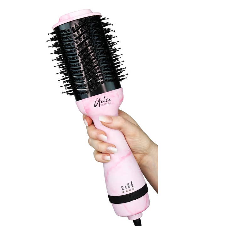 Aria Beauty - Wholesale Hair Dryer - Pink Marble Blowdry Brush