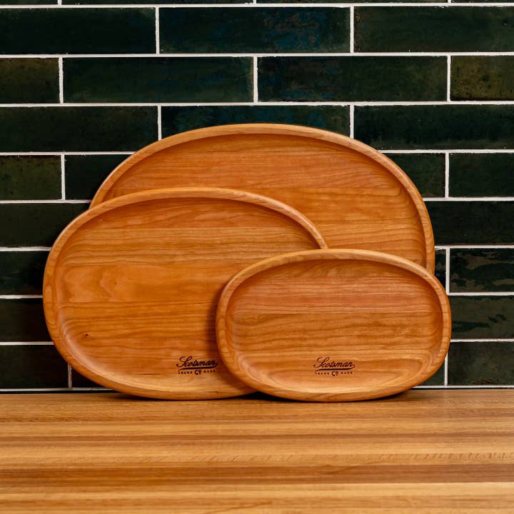Cherry Oval Carving Board for wholesale by Laurel Mercantile