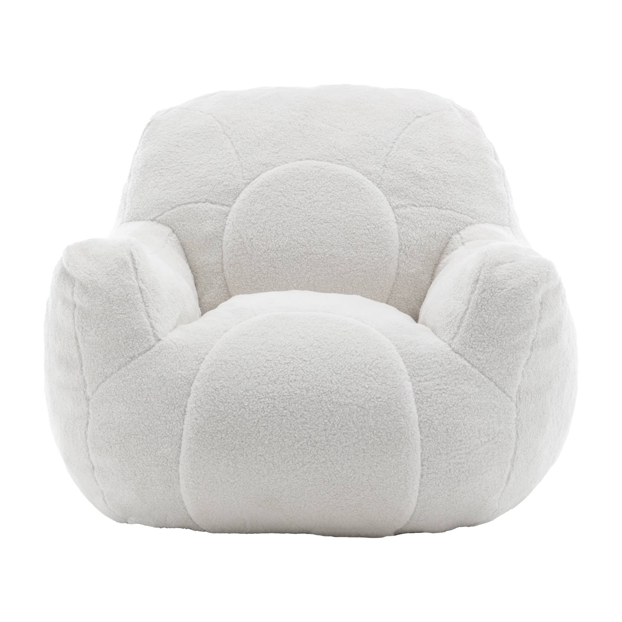 White Bean Bag Chair Sofa with Tufted Memory Foam Filling for wholesale on Faire10