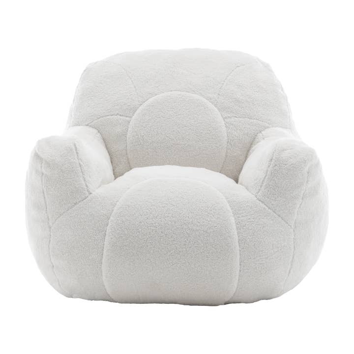 White Bean Bag Chair Sofa with Tufted Memory Foam Filling for wholesale on Faire10