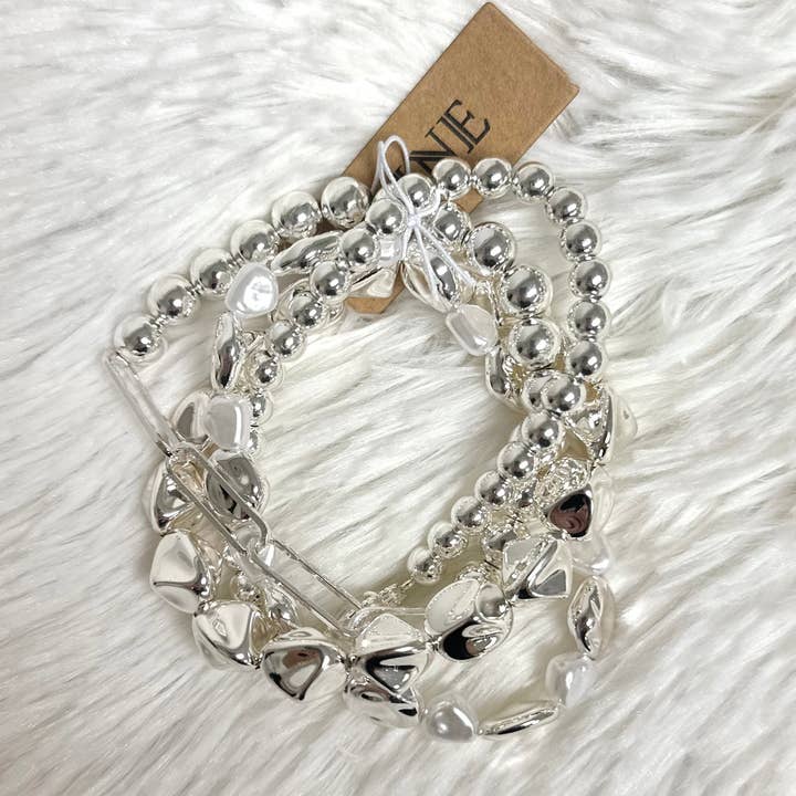 MiMi Wholesale - Wholesale Jewelry Set - Dorianne Metallic Beaded Jewelry Set Bracelet3