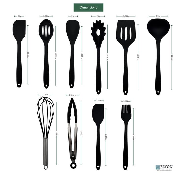 Elyon Tableware® - Wholesale Kitchen Utensil Set - Silicone Kitchen Cooking Utensils Set 10 Piece Red & Black1