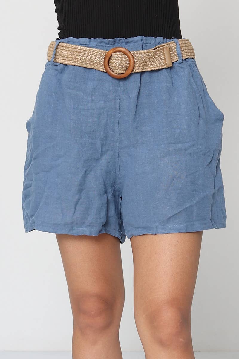 LÉA & LUC – wholesale Shorts – Dam – Shorts i 100 % linne med bälte REF. 505724