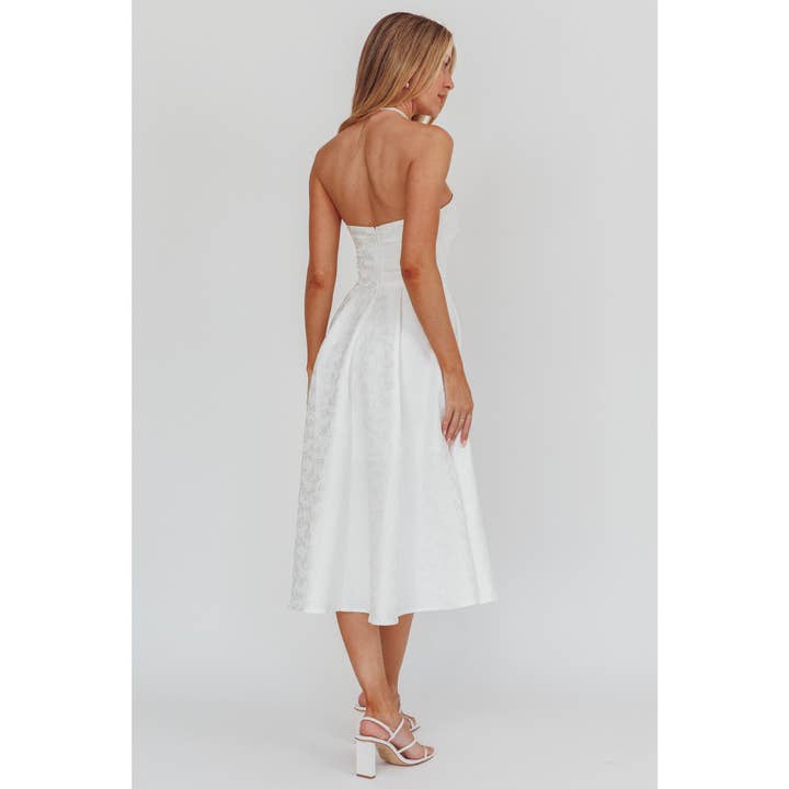 One and Only Collective - Wholesale Dress - Women's - JACQUARD FLORAL MIDI DRESS