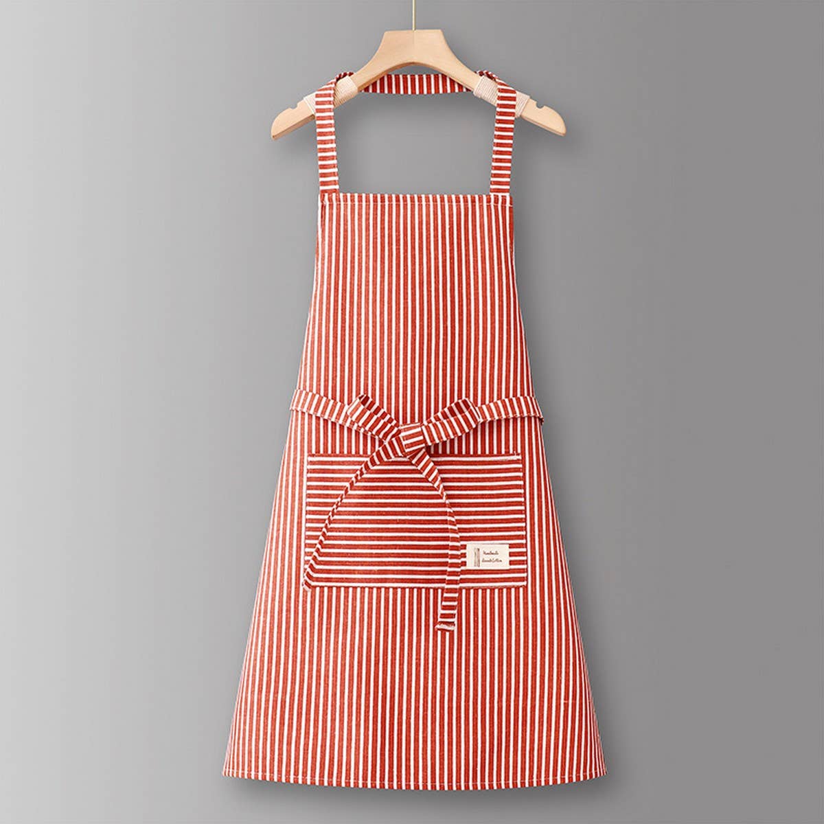 ACCITY - Wholesale Apron - Cotton Striped Grid Kitchen Apron with Pocket_CWMM1009514
