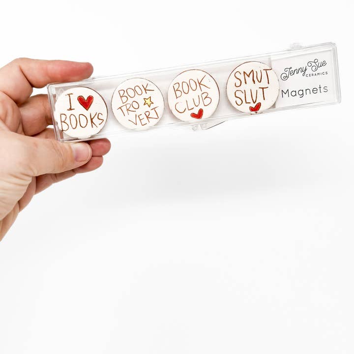 Book Lover Ceramic Magnet Set for wholesale by Jenny Sue