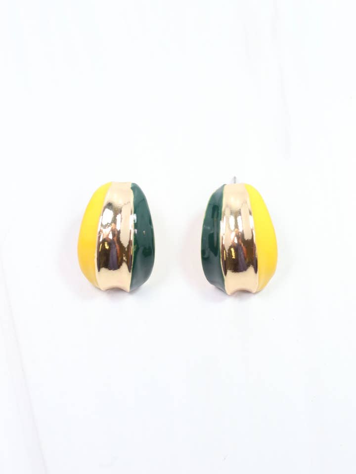 Penney Hoop Earring Green Gold for wholesale by Caroline Hill