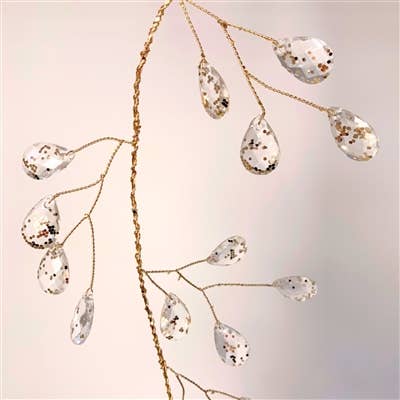 David Christopher's Collection - Wholesale Bunting/Garland - ENAMORED PEAR ACRYLIC GEM GARLAND - CHAMPAGNE 48"