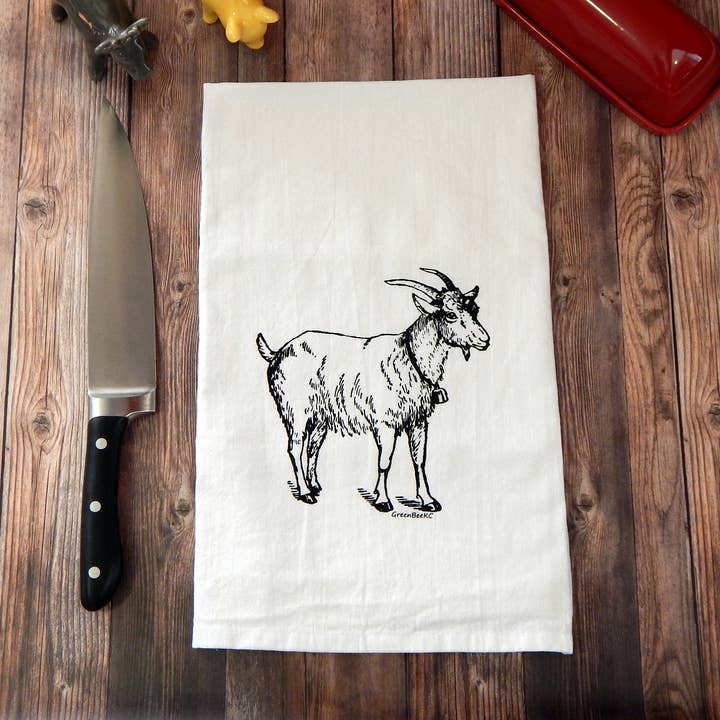 Black Goat Kitchen Towel | Tea Towels | Flour Sack Dish Towels for wholesale on Faire5