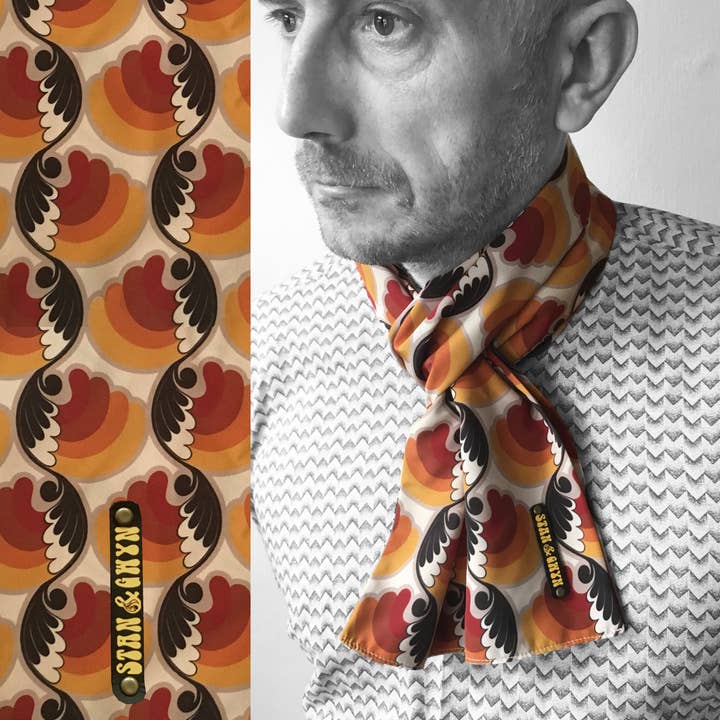 Vintage Mönster Scarf, 60-t's halsduk, 70-t's för wholesale av Stan and Gwyn