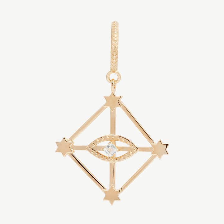 Studio Grun - Wholesale Individual Charm/Pendant - All Seeing Eye Charm in Topaz/Gold0