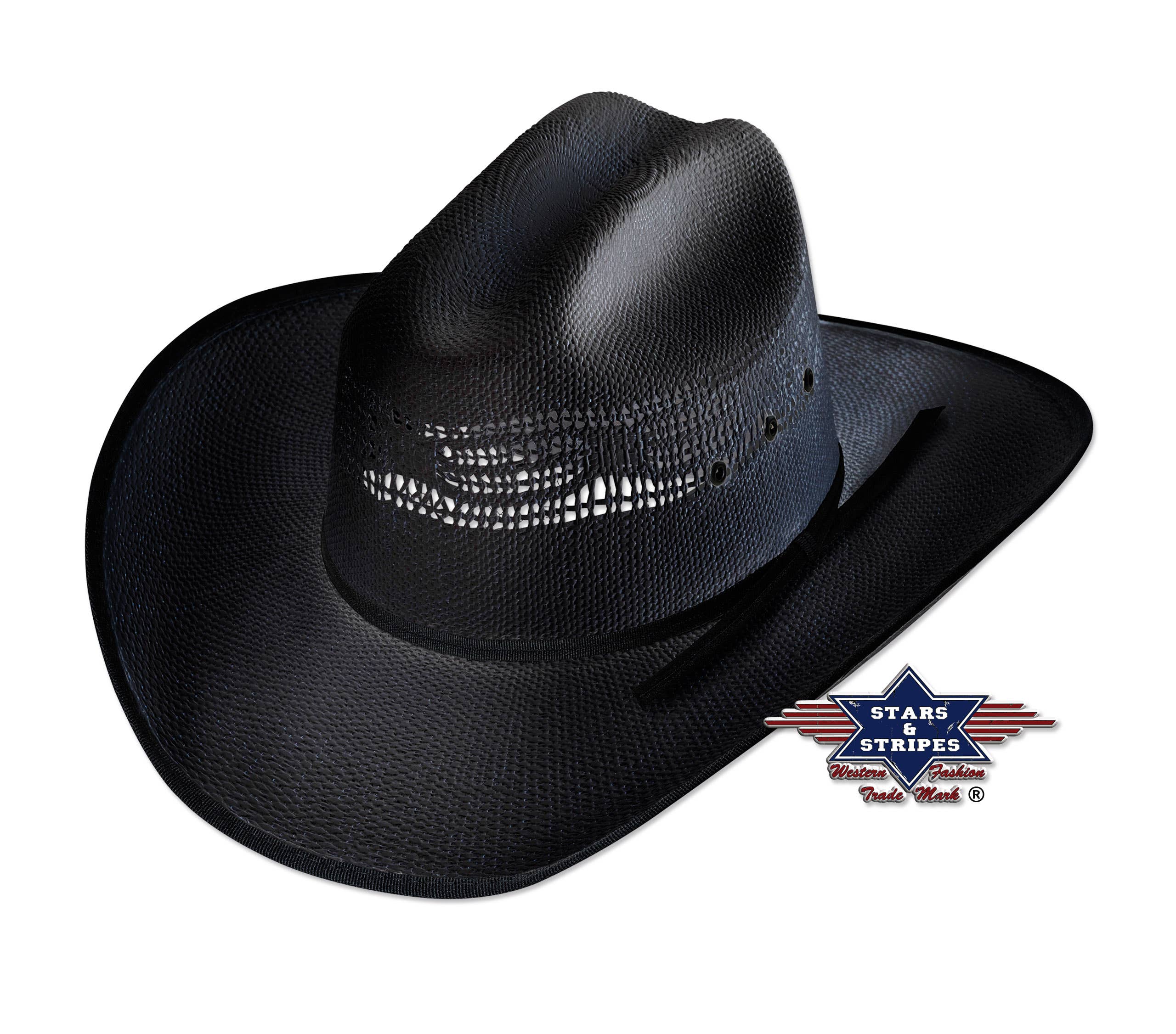 Stars & Stripes® - Wholesale Cowboy Hat - Unisex - Straw Hat - Ashton Black